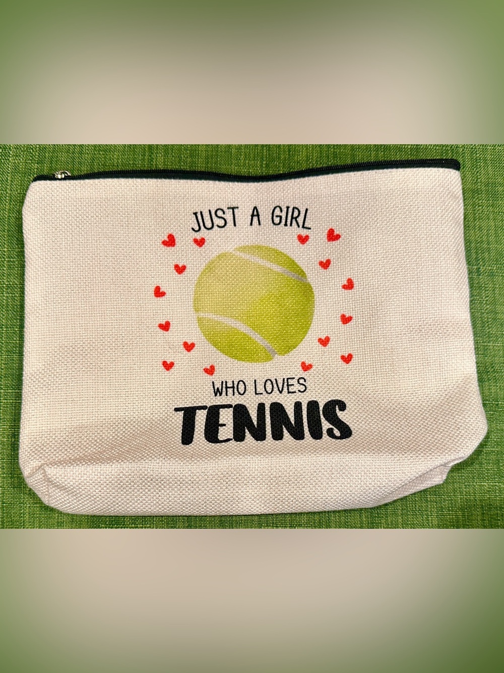 Tennis Cosmetic Makeup, Phone, Money Pouch Clutch Bag Water Proof Fabric 9x7in